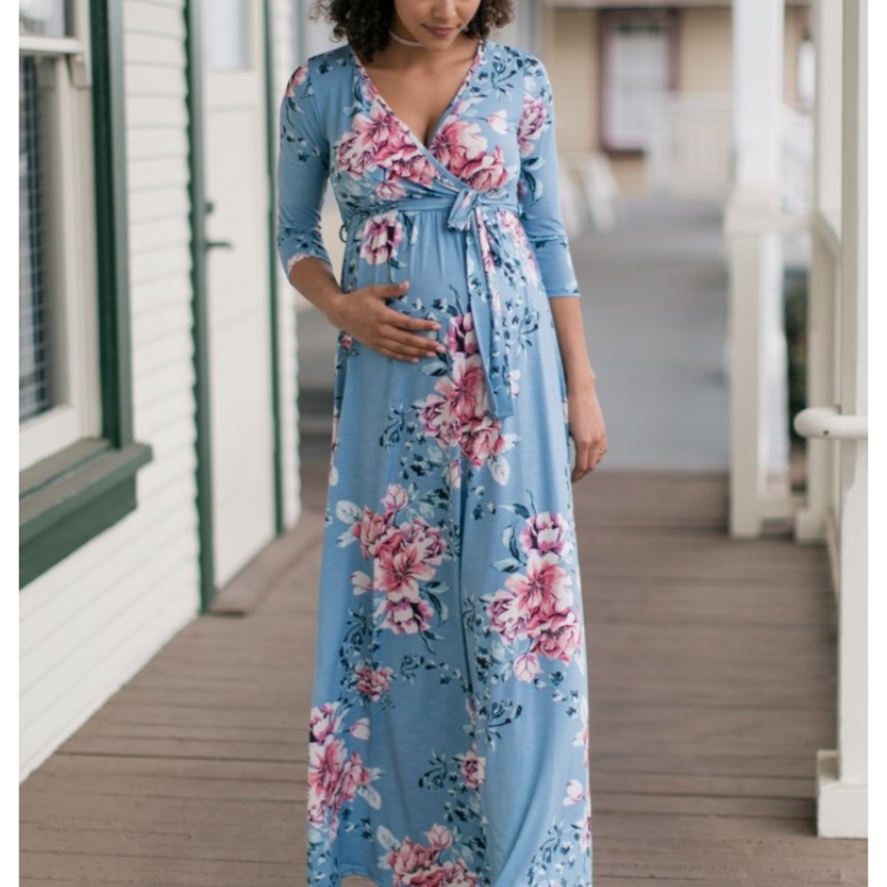 Pink Blush Floral Maternity Dress - Picture 3 of 3
